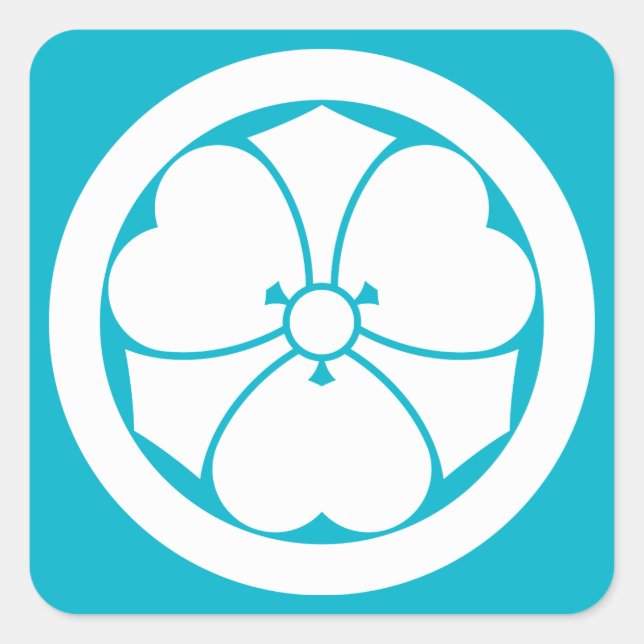 PEGATINA CUADRADA 丸に剣酢漿草 (Anverso)