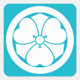 PEGATINA CUADRADA 丸に剣酢漿草