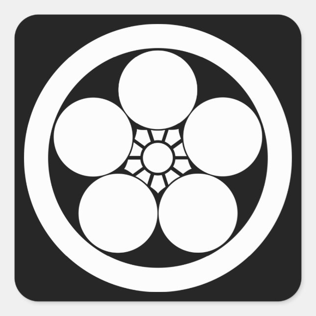 PEGATINA CUADRADA 丸 に 梅 鉢 (Anverso)