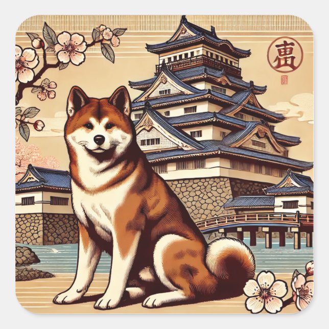 PEGATINA CUADRADA 日本の象徴 (Anverso)