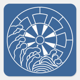 PEGATINA CUADRADA 石 持 ち 地 抜 き 浪    