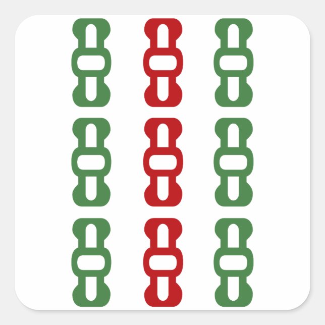 PEGATINA CUADRADA 麻雀牌 9索 / NINE OF BAMBOOS -MAHJONG TILE- (Anverso)