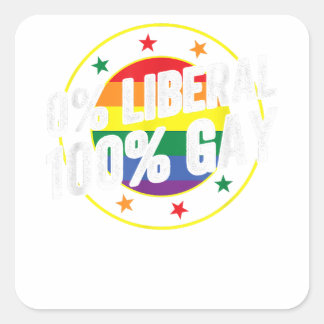 Pegatina Cuadrada 0 Diseño liberal 100 LGBT gay para conservadores