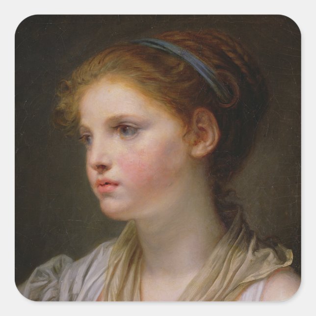 Pegatina Cuadrada 0 irl con cinta azul (Anverso)