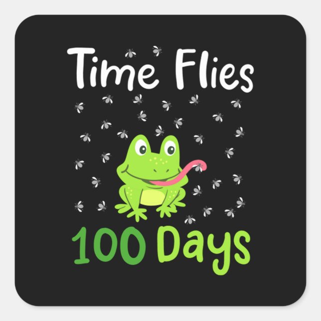 Pegatina Cuadrada 100º día de clases 100 días 34 (Anverso)