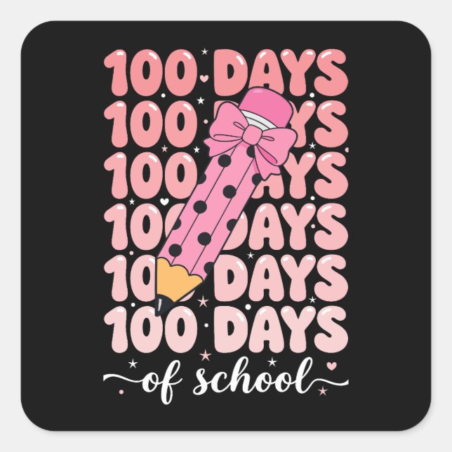 Pegatina Cuadrada 100 days of school celebration (Anverso)