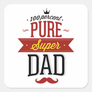 Pegatina Cuadrada 100% Pure Super Dad