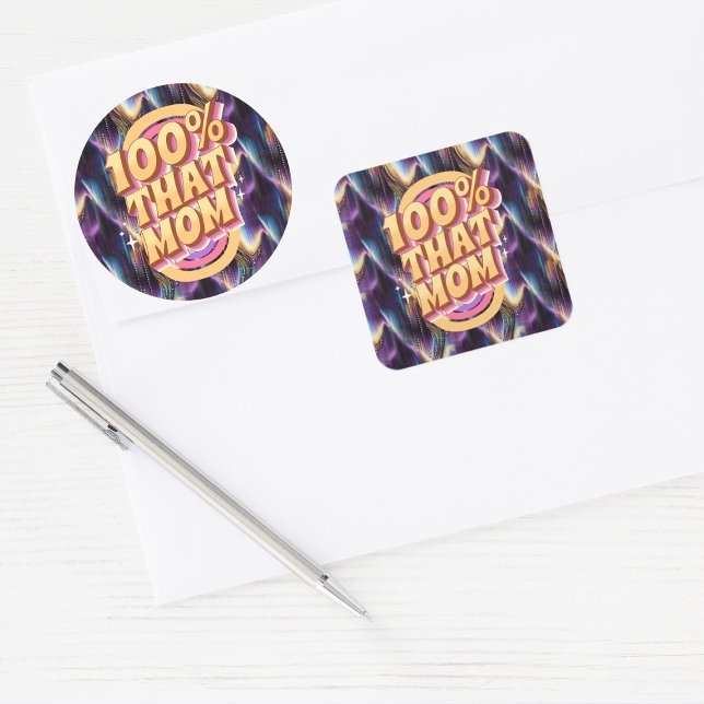 Pegatina Cuadrada 100% Que Mamá Resumen El Patrón (Subido por el creador)