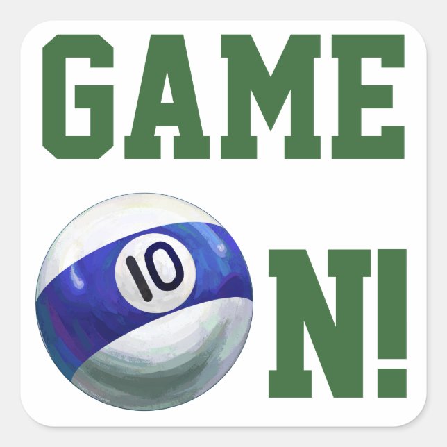 Pegatina Cuadrada 10 Ball (Anverso)