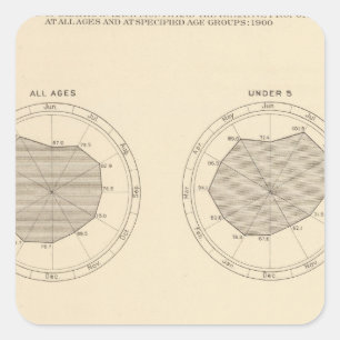 Pegatina Cuadrada 113 muertes por el mes 1900