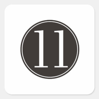 Pegatina Cuadrada #11 Círculo negro (anverso)