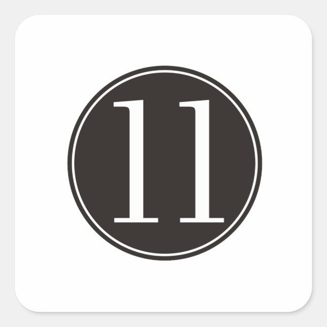 Pegatina Cuadrada #11 Círculo negro (anverso) (Anverso)