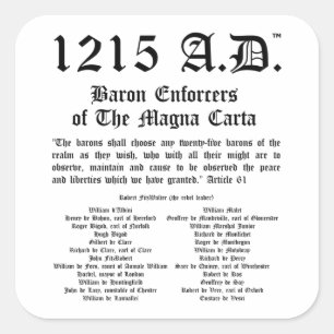 Pegatina Cuadrada 1215 A.D.™ Los Pegatinas del artículo 61 de la Car