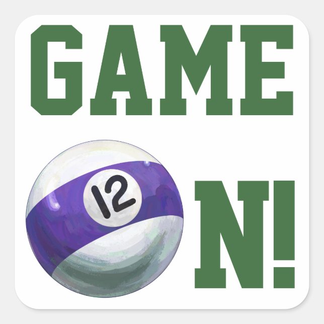 Pegatina Cuadrada 12 Ball (Anverso)