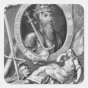 Pegatina Cuadrada 1312-77) reyes de Edward III (de Inglaterra a