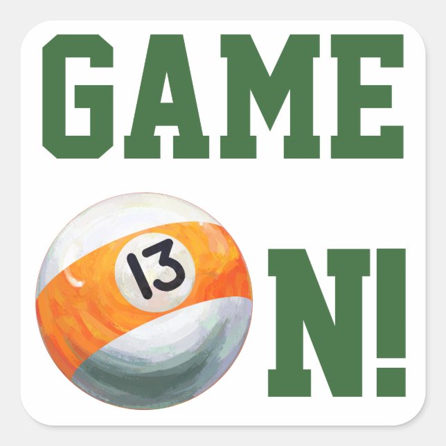 Pegatina Cuadrada 13 Ball (Anverso)