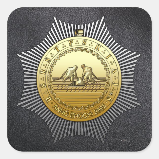 Pegatina Cuadrada 13° grado: Maestro del Noveno Arco (Anverso)