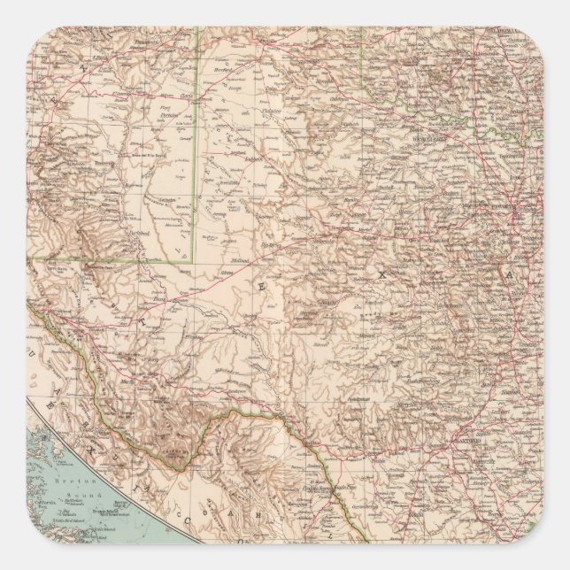 Pegatina Cuadrada 14344 NM, Okla, Tex (Anverso)