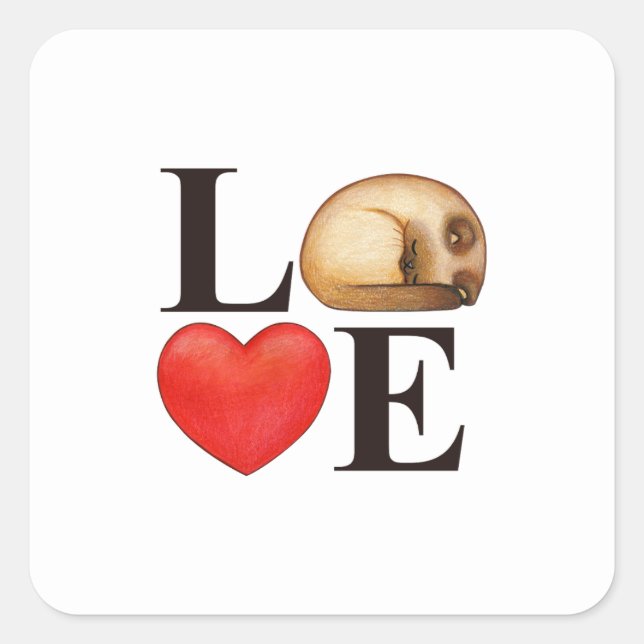 Pegatina Cuadrada 14 de febrero Feliz Día de San Valentín (Anverso)