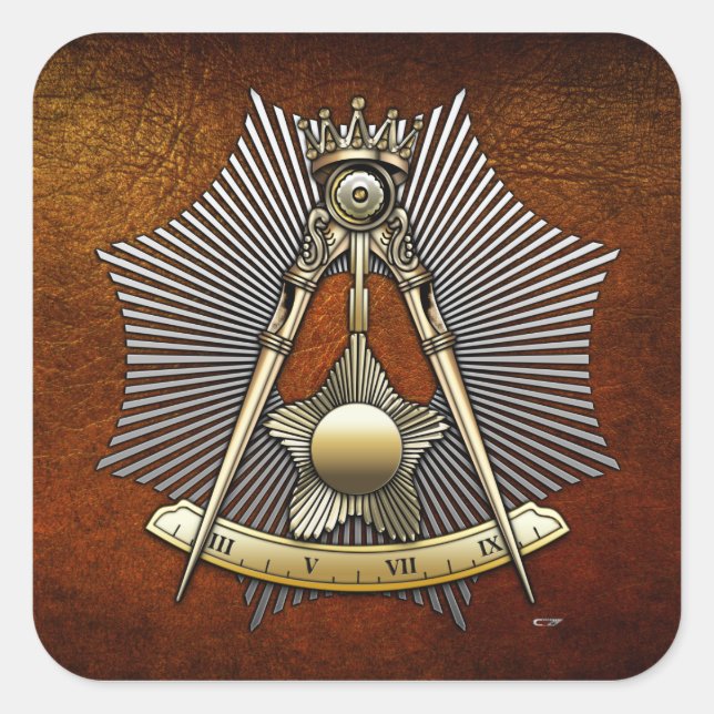 Pegatina Cuadrada 14° grado: Gran Electo Mason (Anverso)