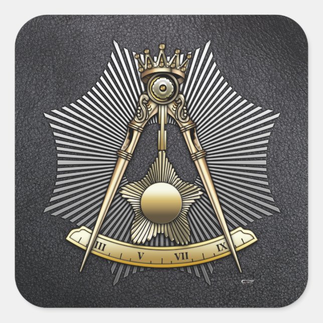 Pegatina Cuadrada 14° grado: Gran Electo Mason (Anverso)