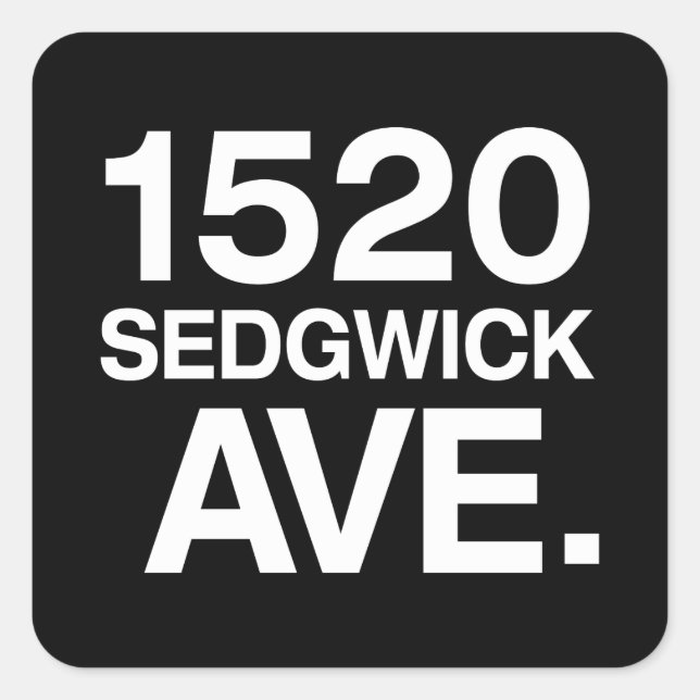 PEGATINA CUADRADA 1520 SEDGWICK AVE. (Anverso)