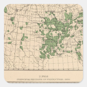 Pegatina Cuadrada 177 ciruelas, ciruelas, higos, principales regione