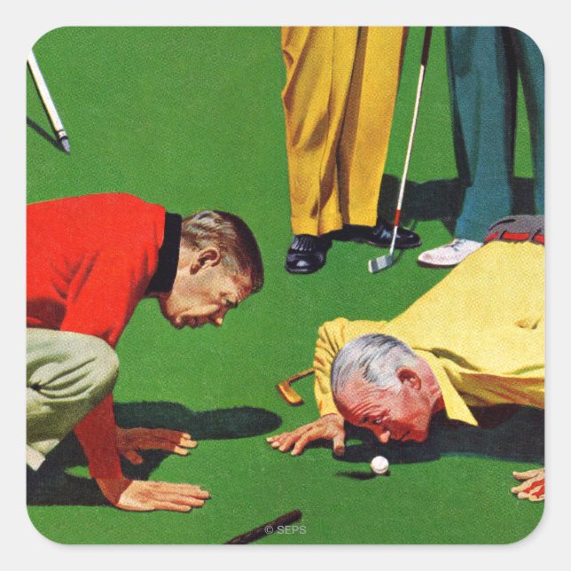 Pegatina Cuadrada 18º Agujero (Anverso)