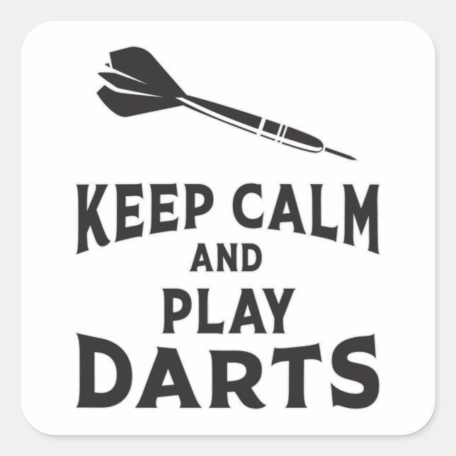 Pegatina Cuadrada 180 Darts Dart Dartboard Mantén el juego tranquilo (Anverso)