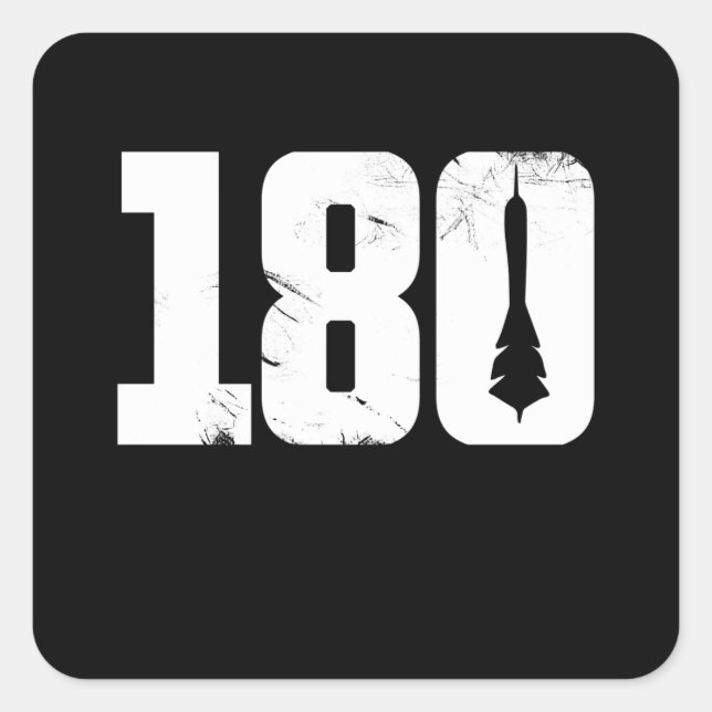 Pegatina Cuadrada 180 Darts Retro Dart Throwing (Anverso)