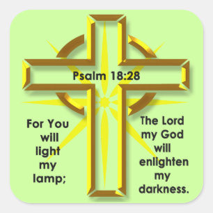 Pegatina Cuadrada 18:28 del salmo