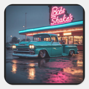 Pegatina Cuadrada 1958 Chevrolet 3100 Apachee