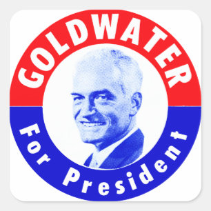 Pegatina Cuadrada 1964 Agua de oro para el Presidente