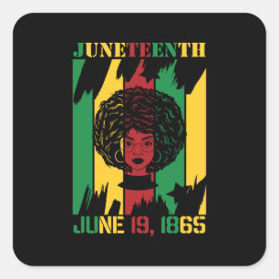 Pegatina Cuadrada 19 de junio 19 de junio de 1865 Historia negra