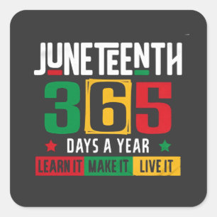 Pegatina Cuadrada 19 de junio de 2014, 365 días al año, apréndelo co