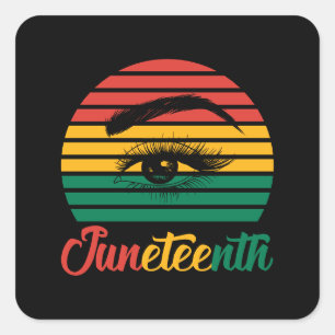 Pegatina Cuadrada 19 de junio   Ojos Y Cebollas   Verde negro rojo