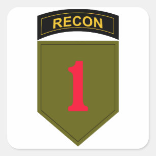 Pegatina Cuadrada 1.ª División de Infantería Recon