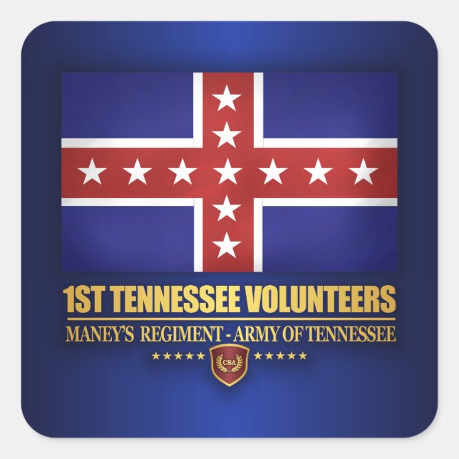 Pegatina Cuadrada 1.ª Infantería Tennessee (F10) (Anverso)