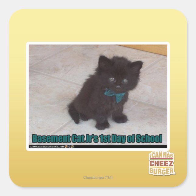 Pegatina Cuadrada 1.ª jornada escolar (Anverso)