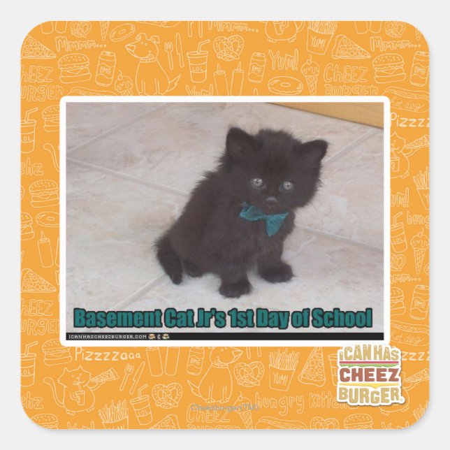 Pegatina Cuadrada 1.ª jornada escolar (Anverso)