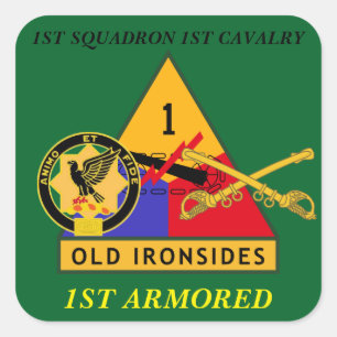 PEGATINA CUADRADA 1.ᵉʳ CUADRON 1º CAVALRIO 1º PEGATINAS ARMORADOS