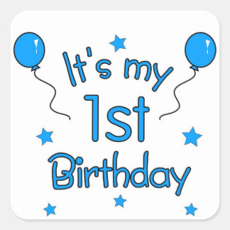 Pegatina Cuadrada 1.ᵉʳ cumpleaños