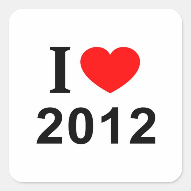 PEGATINA CUADRADA ❤️ 2012 ME ENCANTA 2012 I HEART 2012 (Anverso)