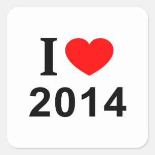 PEGATINA CUADRADA ❤️ 2014 ME ENCANTA 2014 I HEART 2014