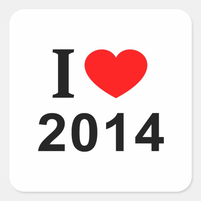PEGATINA CUADRADA ❤️ 2014 ME ENCANTA 2014 I HEART 2014 (Anverso)