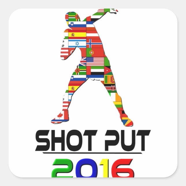 Pegatina Cuadrada 2016:Shot Put (Anverso)
