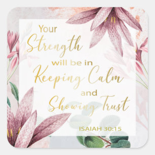 Pegatina Cuadrada 2021 JW Year Text - Keep Calm and Show Trust Squar
