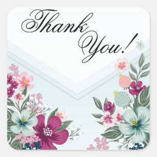 Pegatina Cuadrada 20 Gracias Pegatinas Flores tropicales en miembro 