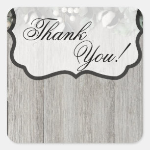 Pegatina Cuadrada 20 Gracias Pegatinas fresas de plantas de algodón 