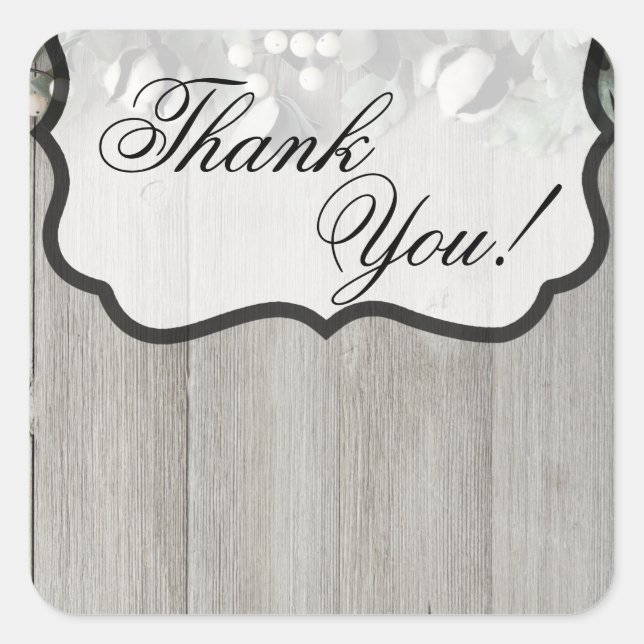 Pegatina Cuadrada 20 Gracias Pegatinas fresas de plantas de algodón  (Anverso)